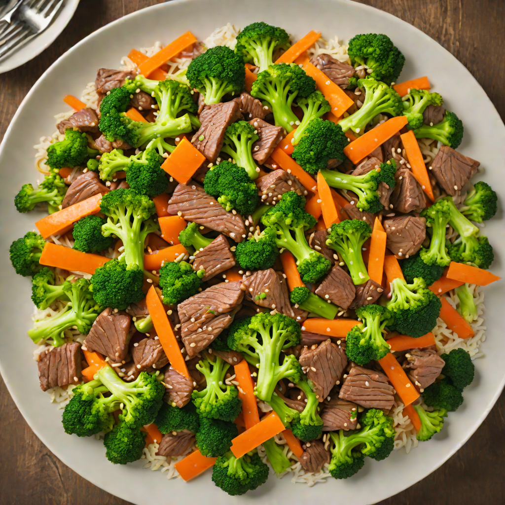 Sautéed Ginger-Beef Stir Fry with Broccoli and Carrots