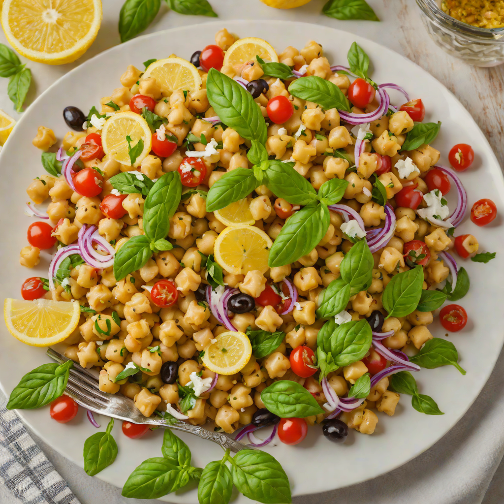 Lemon-Basil Mediterranean Chickpea Salad
