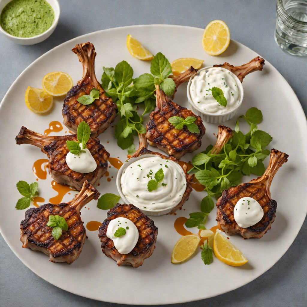 Grilled Regional Spice-Rubbed Lamb Chops with Mint Yogurt