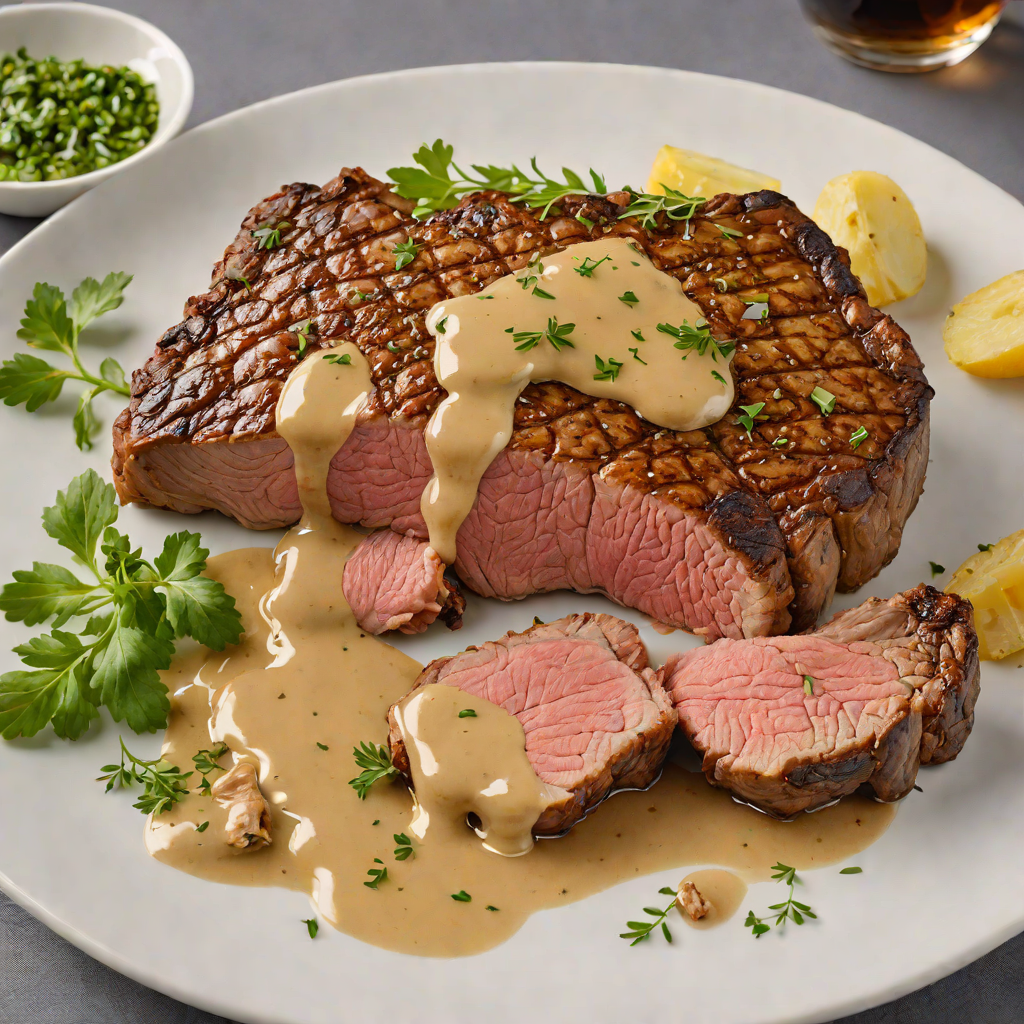 Pan-Seared Omaha Ribeye with Garlic Butter and Herb Jus