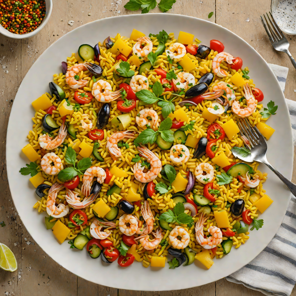 Saffron-Infused Seafood Paella with Summer Vegetables