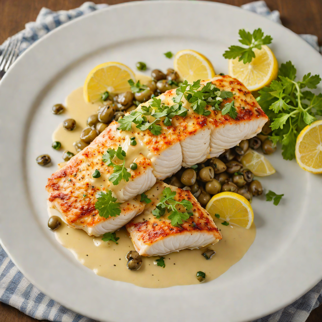 Pan-Seared Walleye with Lemon Caper Butter Sauce