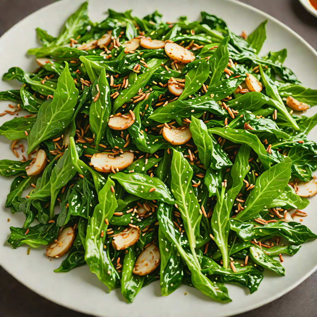 Stir-Fried Asian Greens with Garlic and Sesame Oil