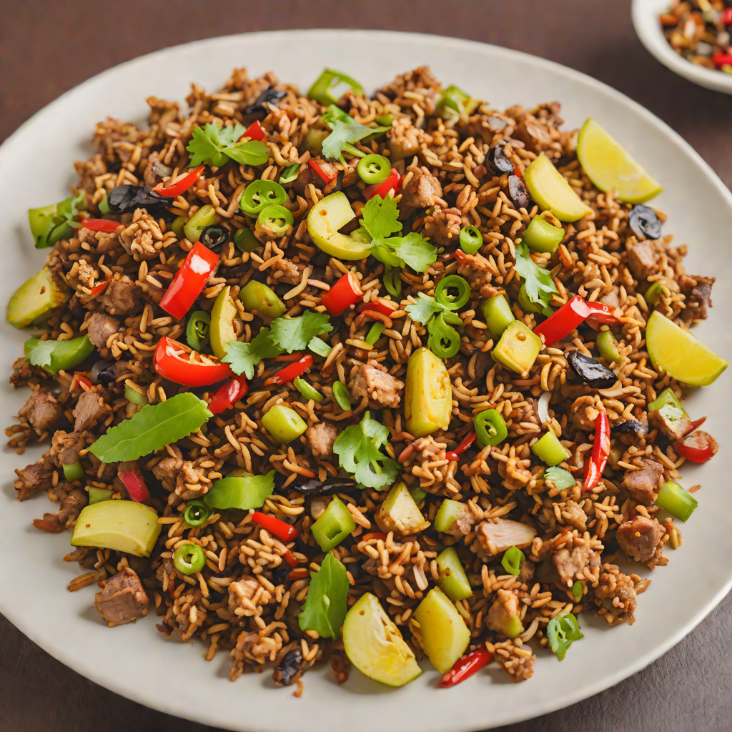 Pan-Fried Pork Sisig with Onions and Chilies
