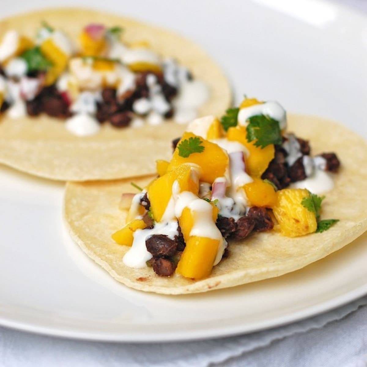 Garcia's Spiced Black Bean Tacos with Mango Salsa