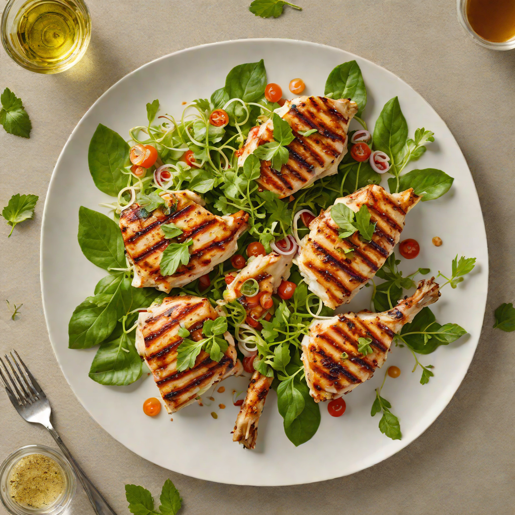 Grilled Ligurian Herb Chicken with Palm Leaf Salad