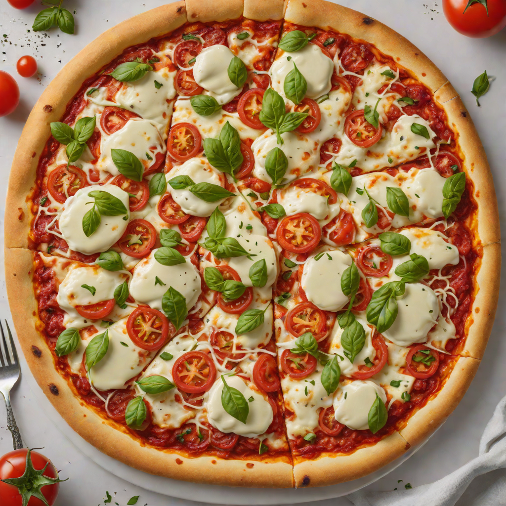 Hand-Stretched Pizza with Fresh Tomato Sauce and Mozzarella
