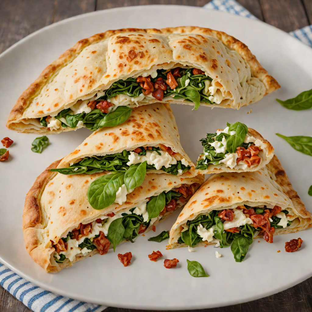 Italian-Style Calzone with Spinach, Ricotta, and Sun-Dried Tomatoes