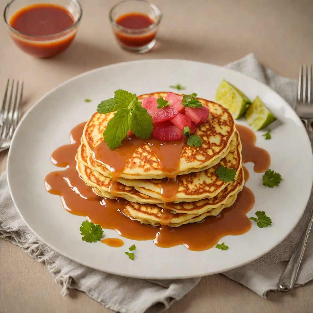 Pineapple and Cassava Flour Pancakes with Brazilian Guava Sauce