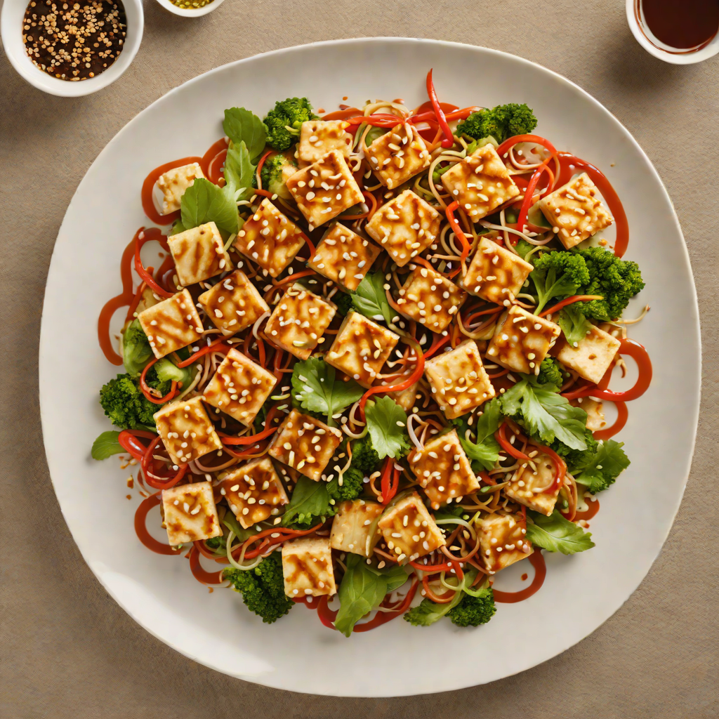 Pan-Fried Tofu Stir-Fry with Ginger-Sesame Sauce