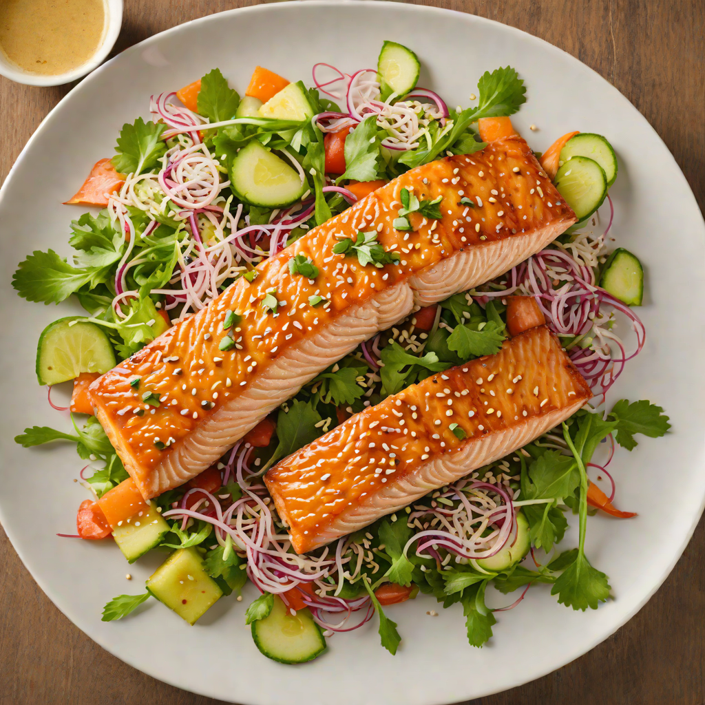 Miso-Glazed Salmon with Sesame and Scallion Salad