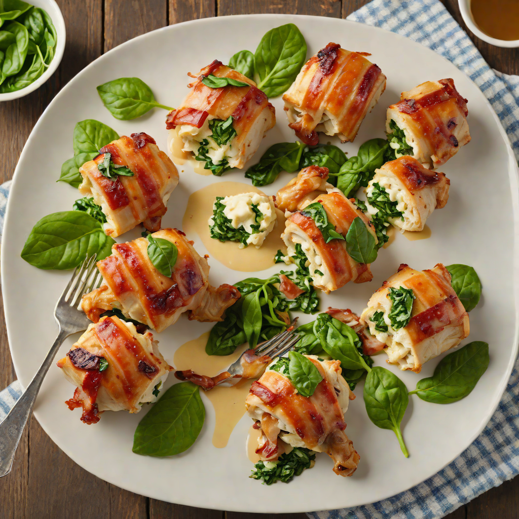 Bacon-Wrapped Chicken Thighs with Cream Cheese Spinach Filling