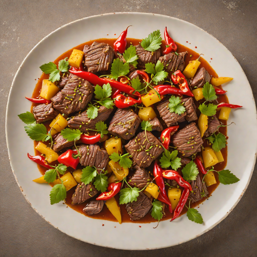 Slow-Cooked Beef with Amazonian Peppers and Cassava