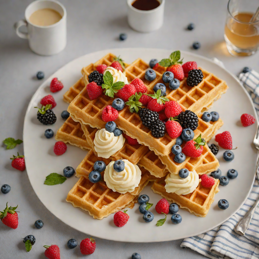 Waffles with Belgian Buttercream and Fresh Berries