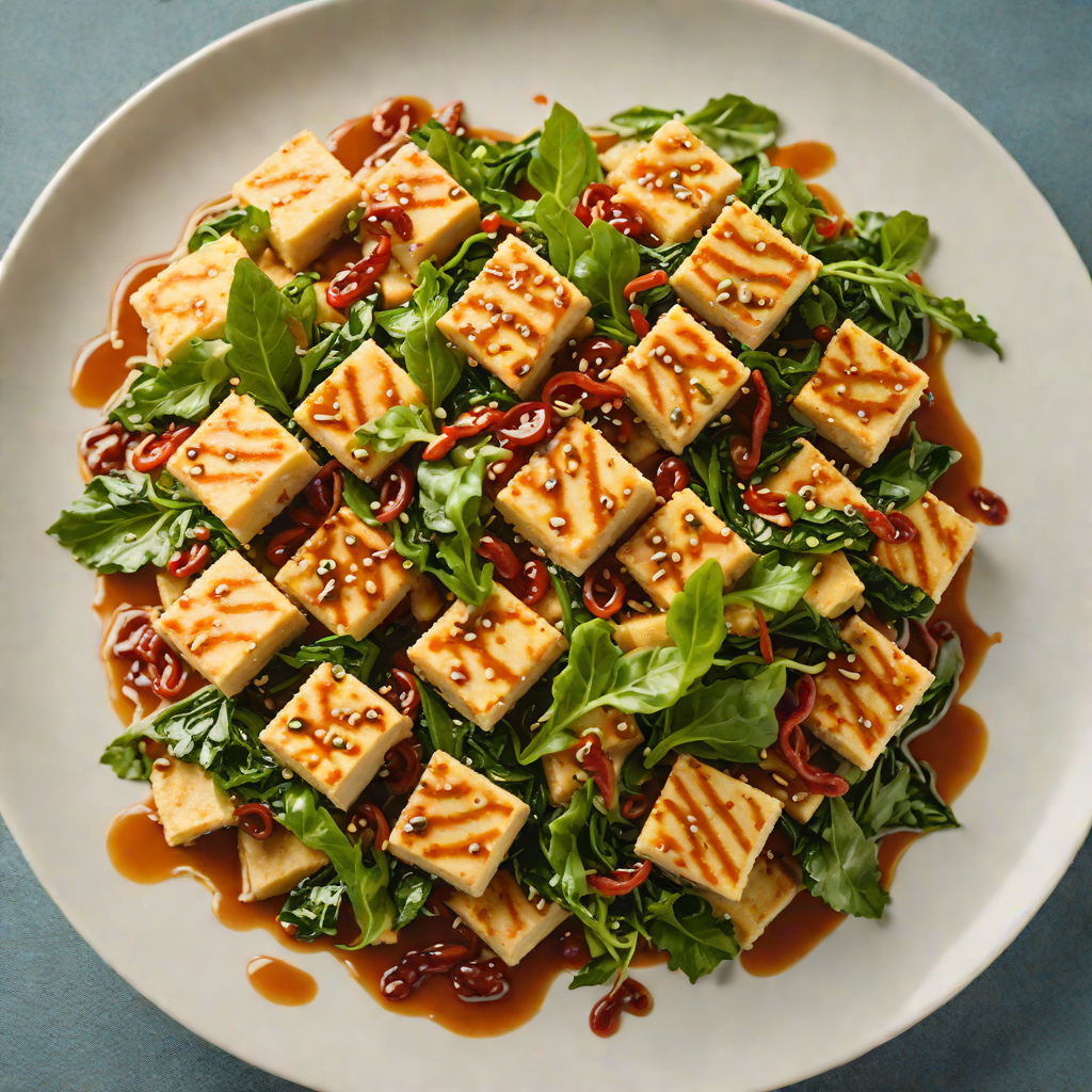 Stir-Fried Tofu with Bitter Greens and Garlic Chili Sauce