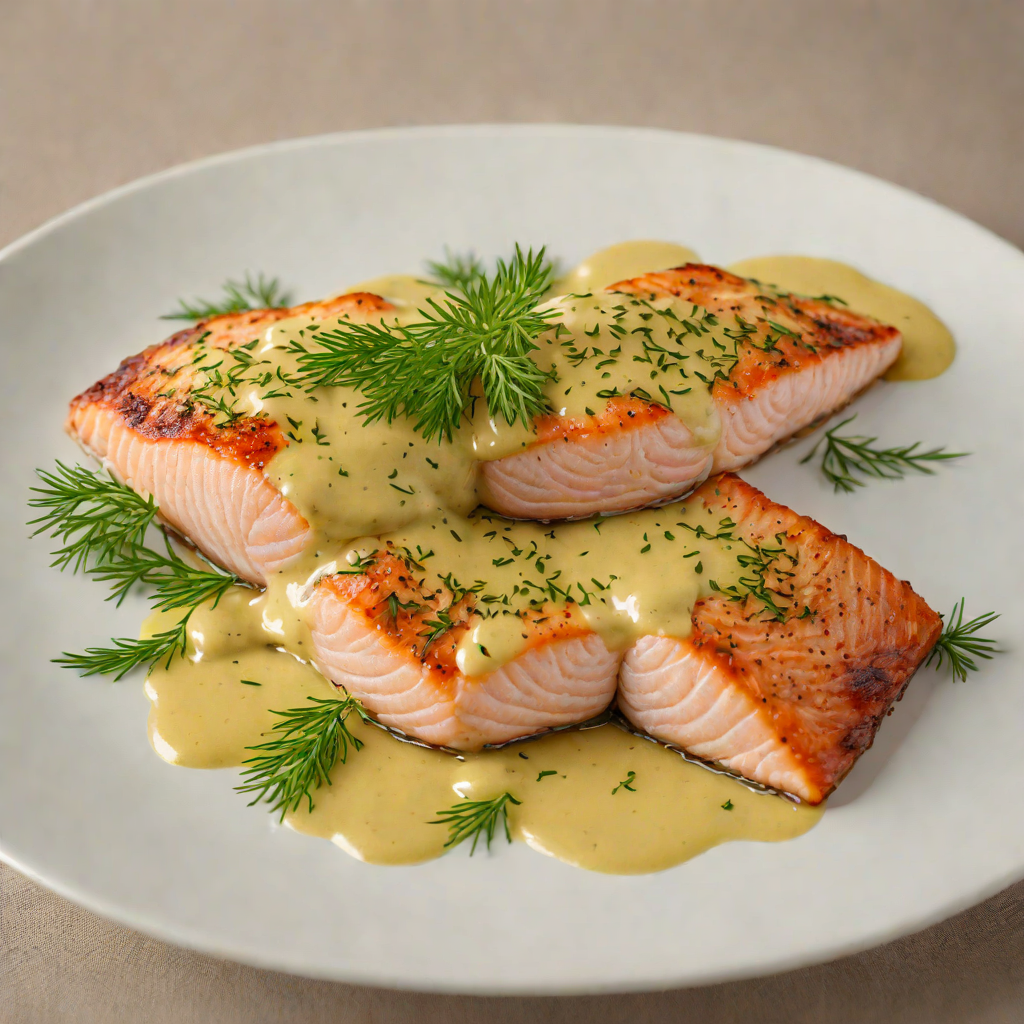 Pan-Fried Salmon with Mustard-Dill Sauce