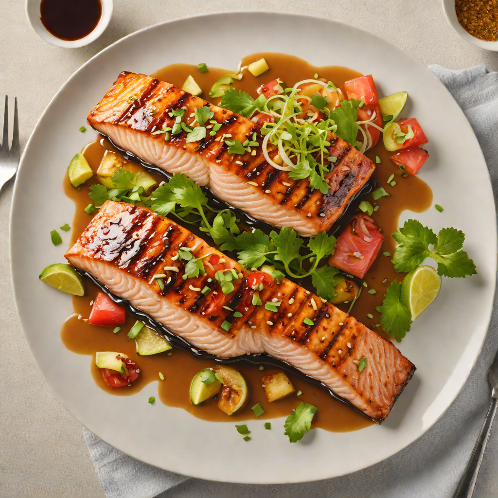 Grilled Miso-Marinated Salmon with Ginger-Soy Glaze