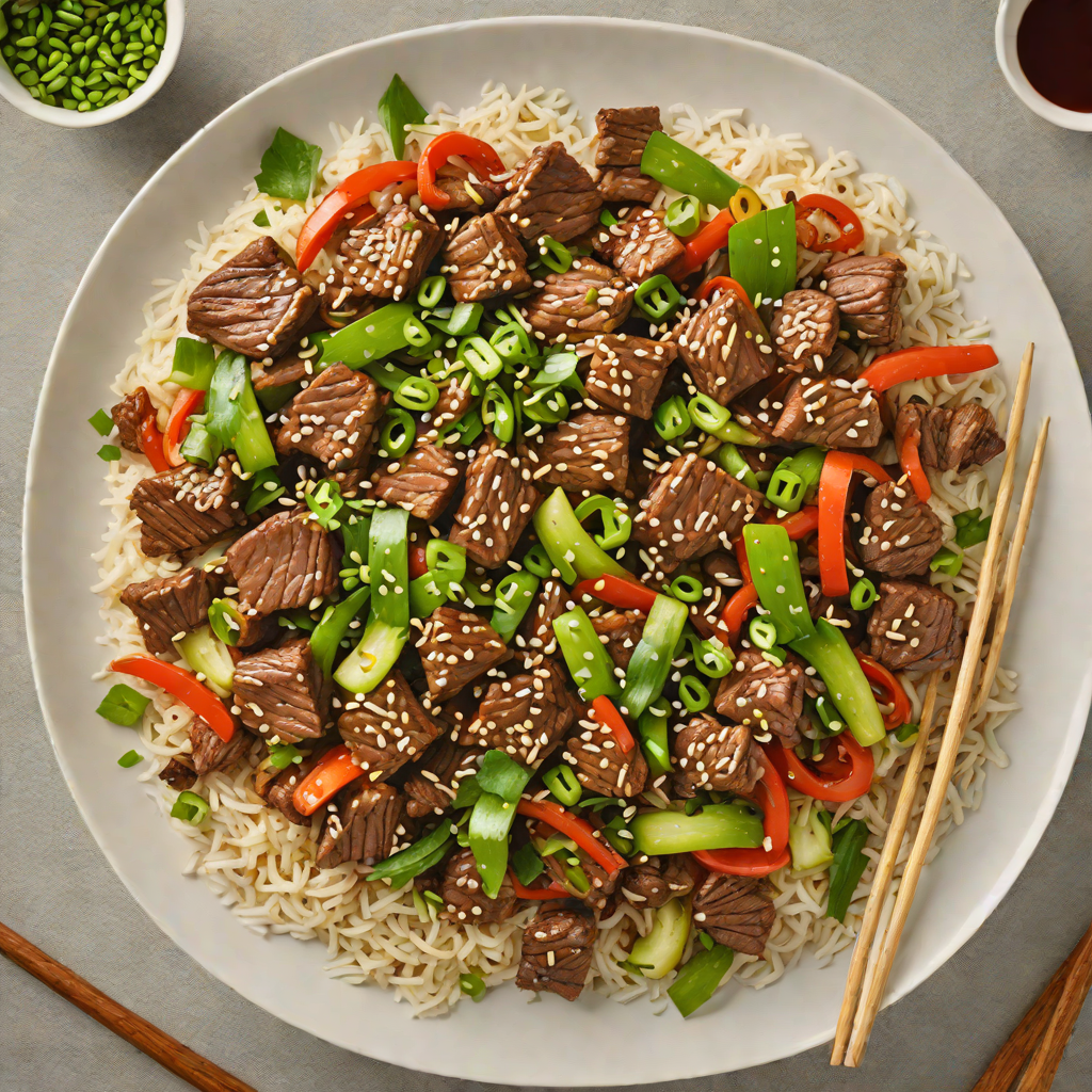 Spiced Korean-Style Beef Stir Fry with Scallions and Sesame