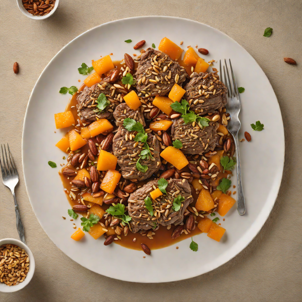 Slow-Cooked Spiced Lamb with Apricots and Almonds