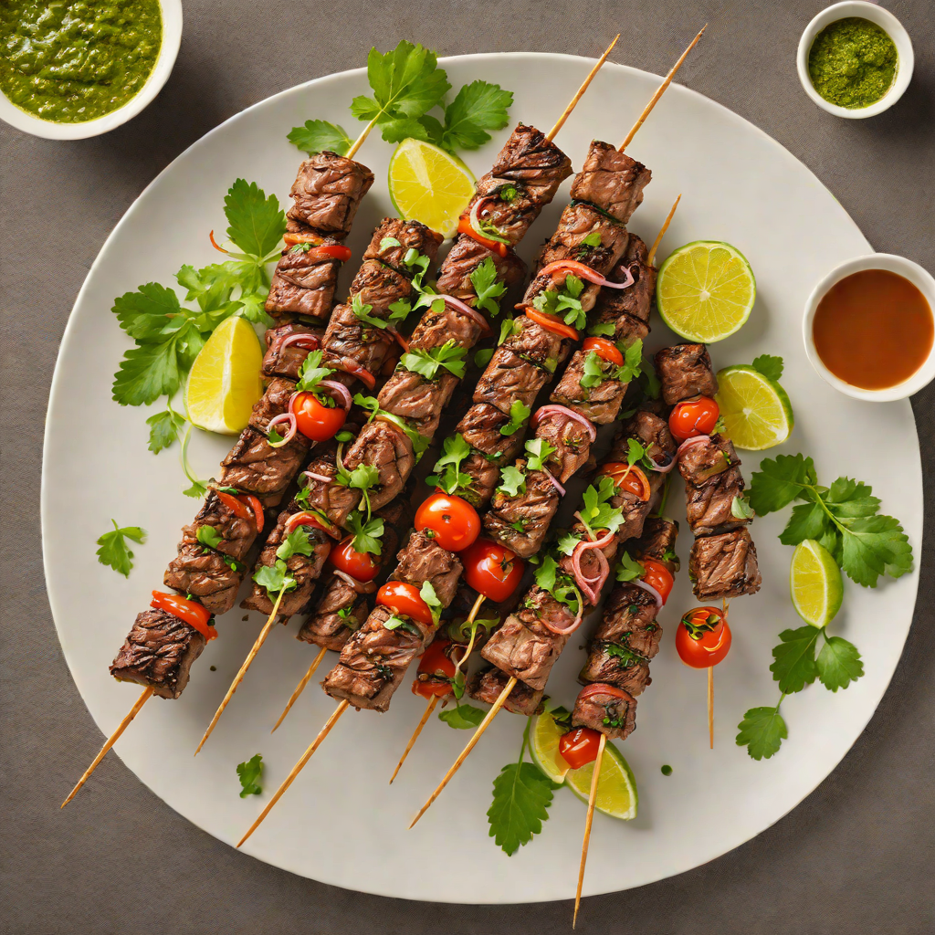 Grilled Chimichurri-Marinated Brazilian Beef Skewers