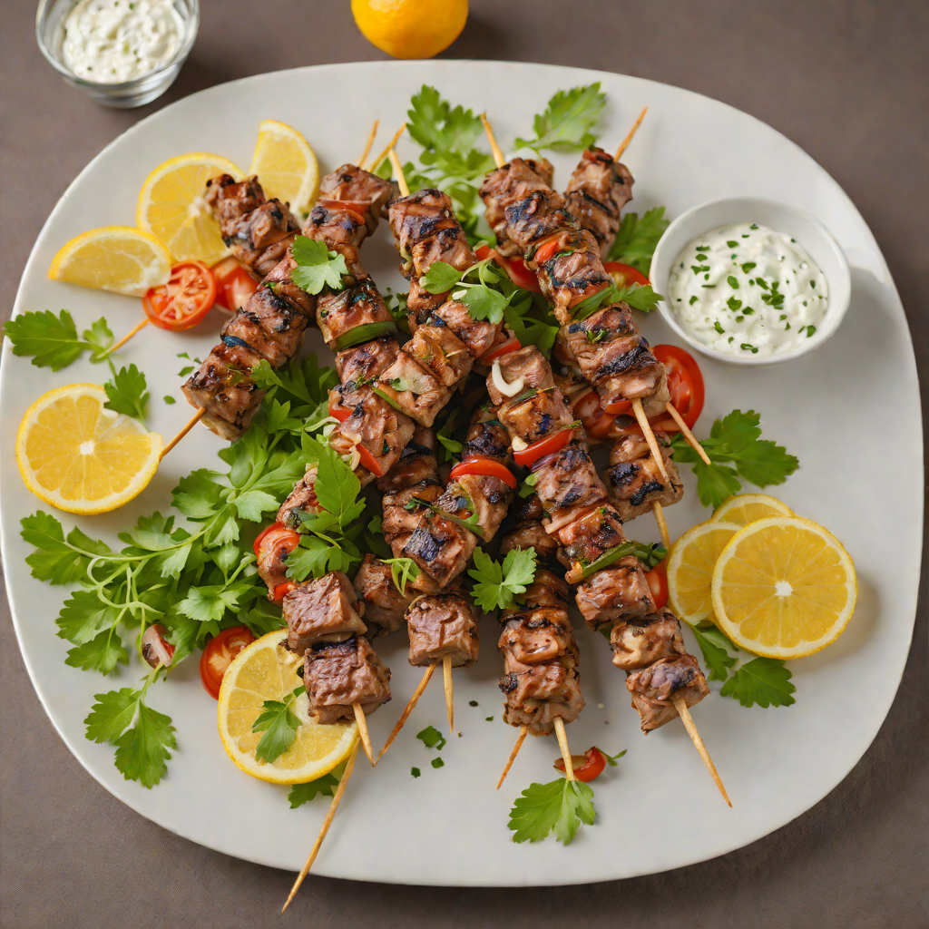 Char-Grilled Lamb Souvlaki with Tzatziki Sauce