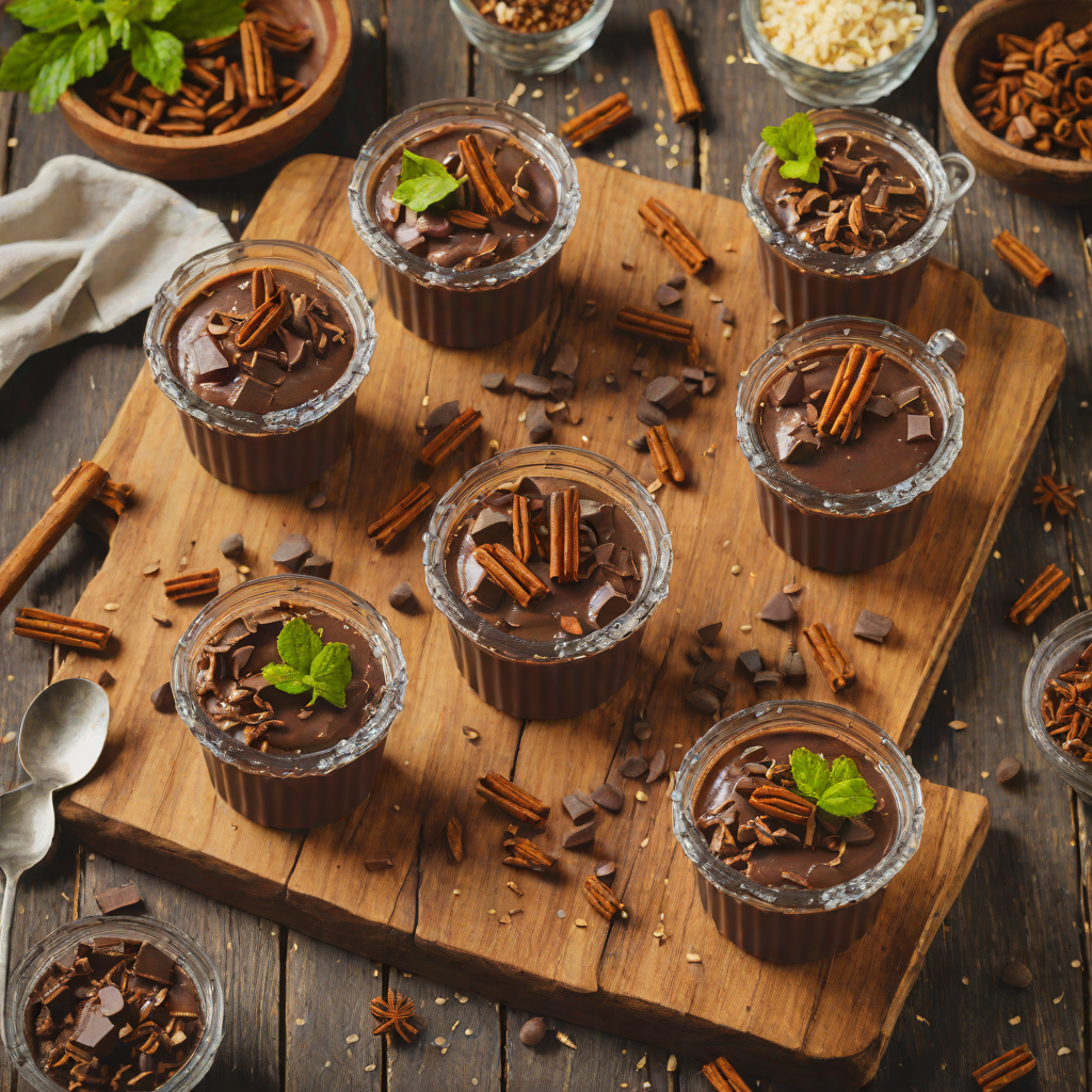 Spiced Chocolate Bourbon Pudding Cups