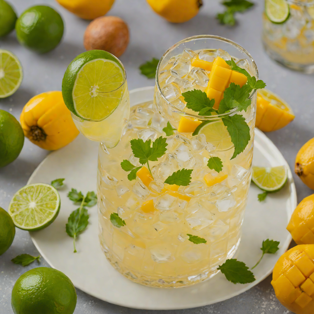 Mango-Habanero Cooler with Fresh Lime and Sparkling Water
