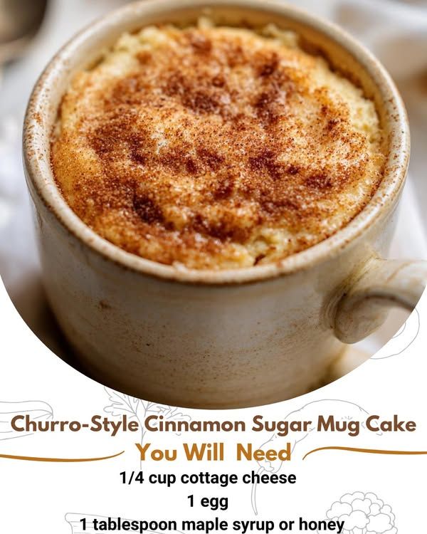 Microwave Mug Churro Cake with Cinnamon Sugar