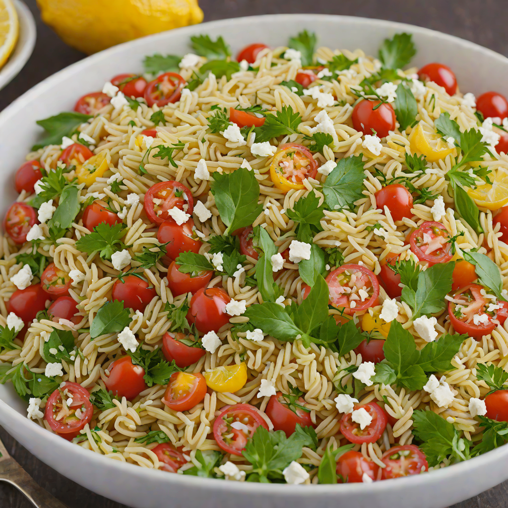 Lemon-Dill Orzo Salad with Feta and Cherry Tomatoes