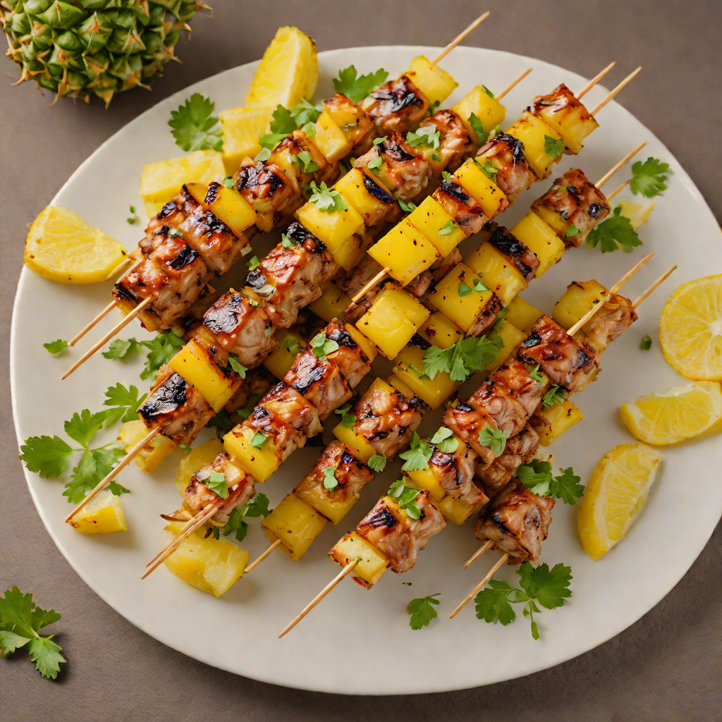 Grilled Honey-Mustard Pork Skewers with Pineapple