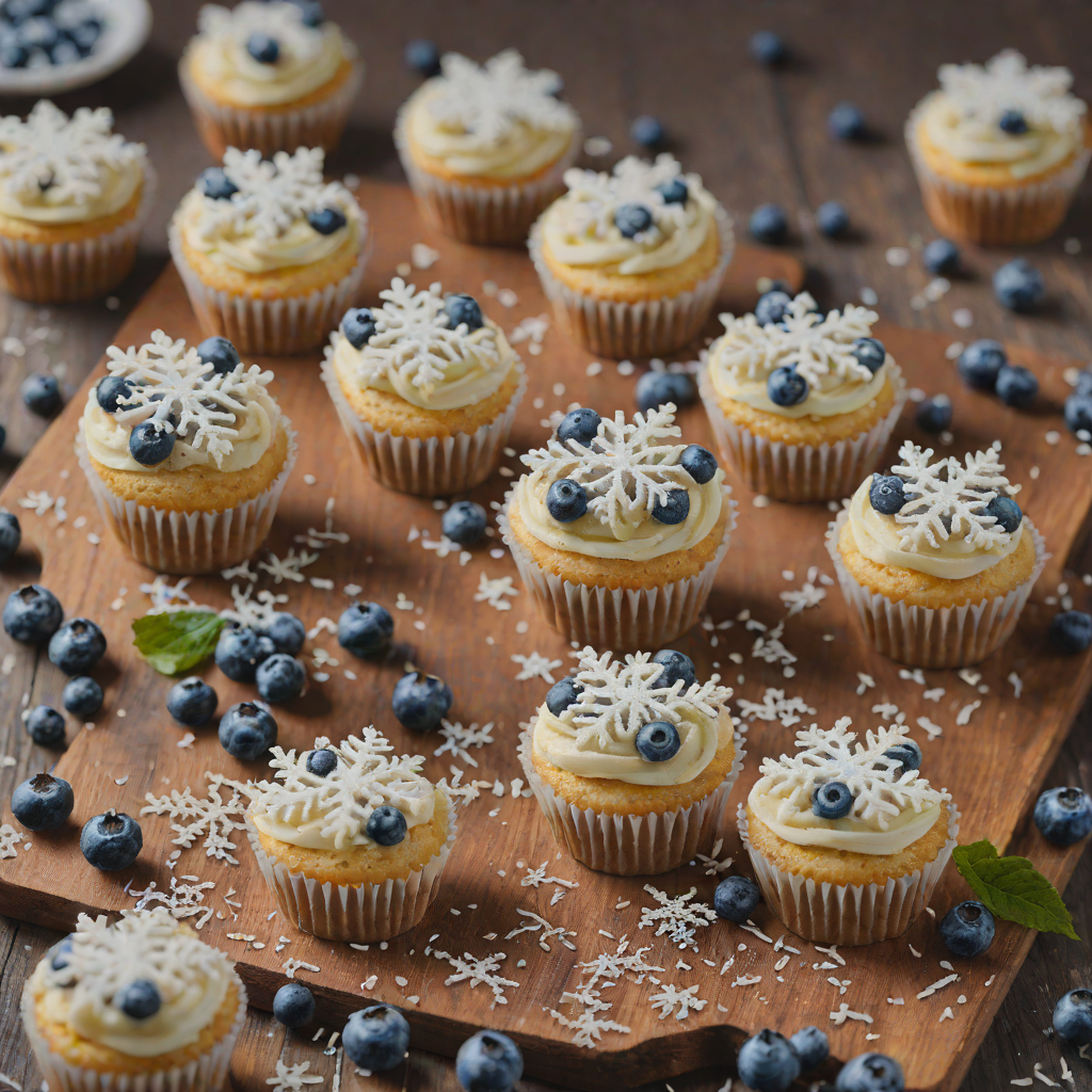 Frozen-Inspired Blueberry Snowflake Cupcakes