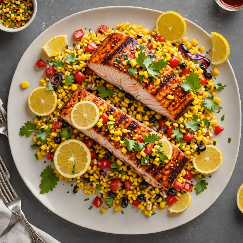 Grilled Citrus-Glazed Salmon with Charred Corn Salsa