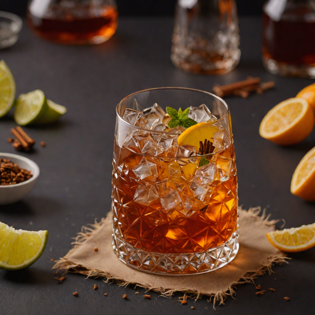 Haitian Spice-Infused Dark Rum Old Fashioned