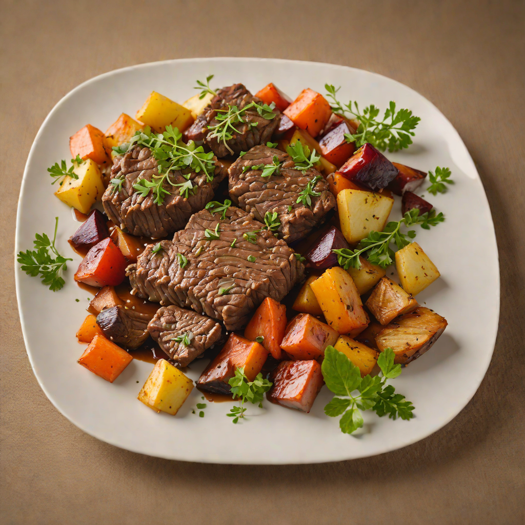Slow-Braised Beef with Roasted Root Vegetables