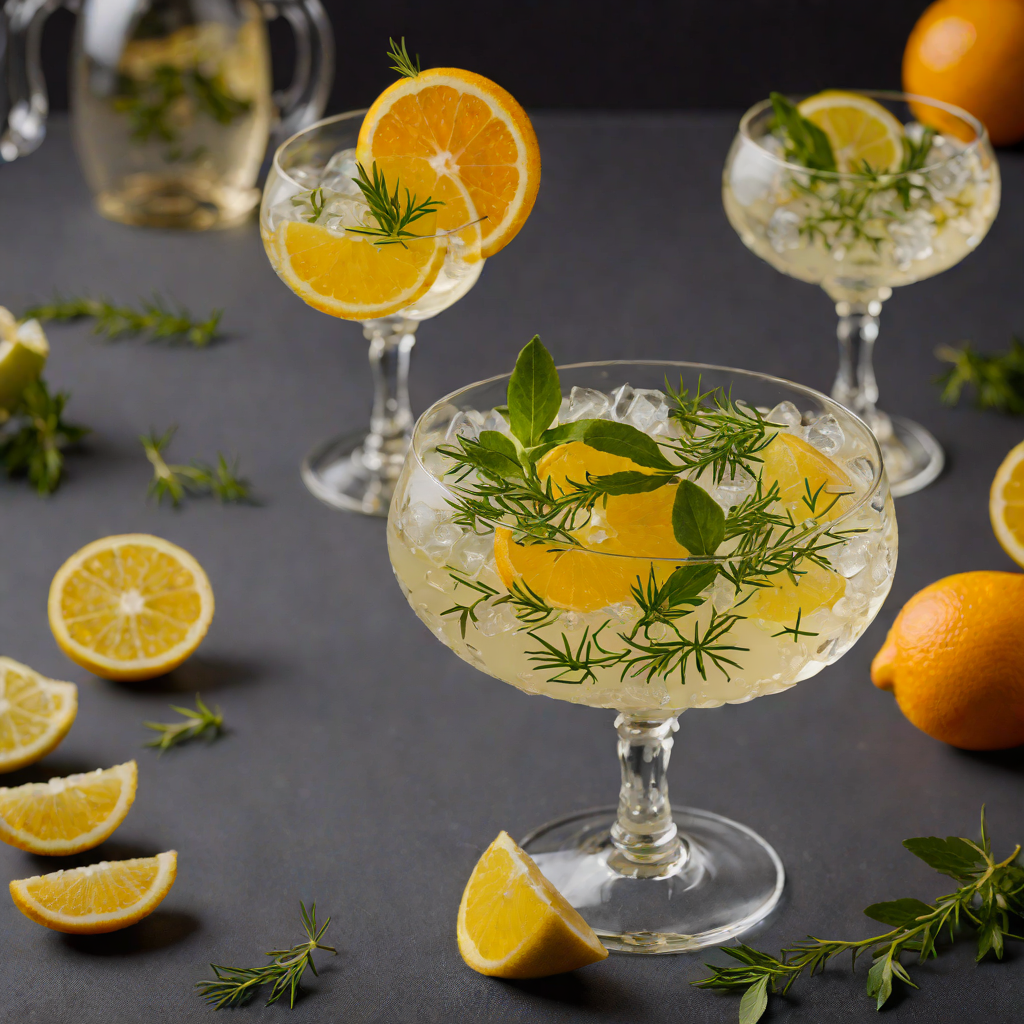 Herb-Infused Gin and Citrus Imbibe Cocktail