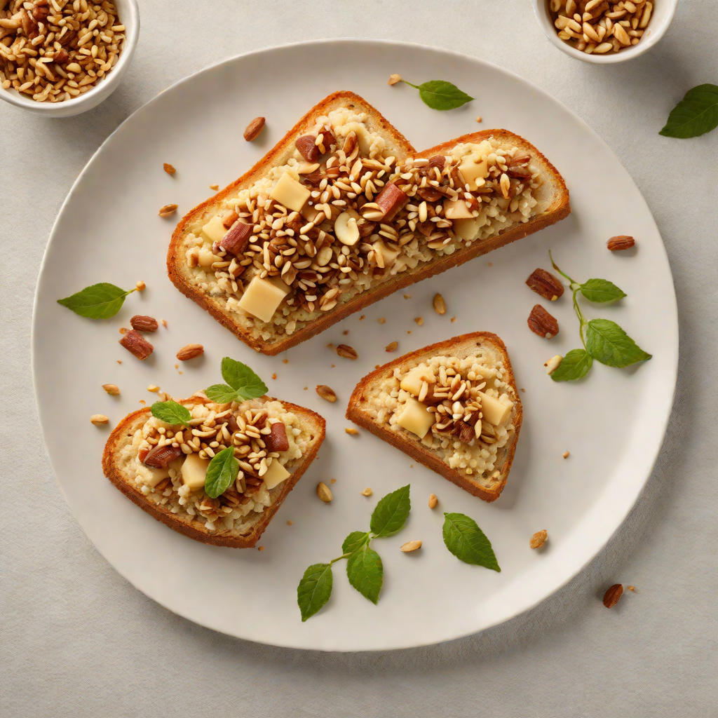 Sweetened Guava Paste and Cheese Toast with Brazil Nut Crumble