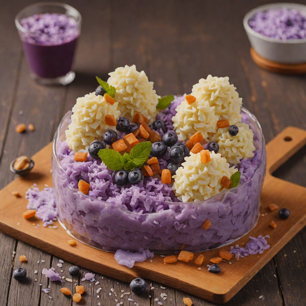 Halo-Halo Shaved Ice Dessert with Ube and Sweetened Beans