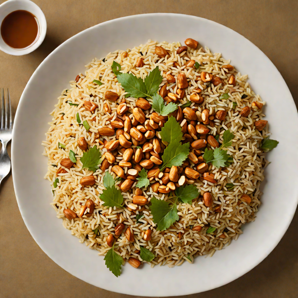 Burmese Tea Leaf and Roasted Peanut Rice Bowl