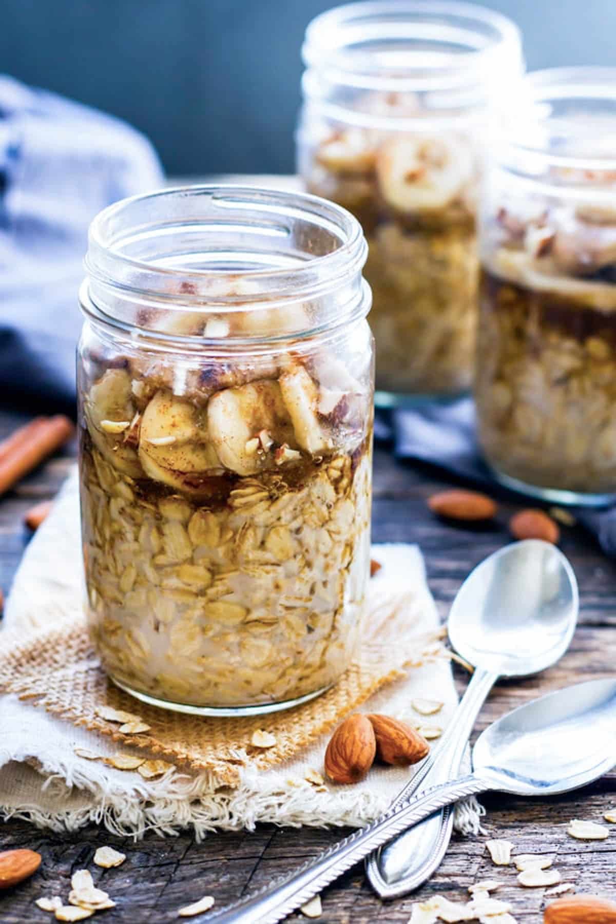 Almond Butter Banana Overnight Oats