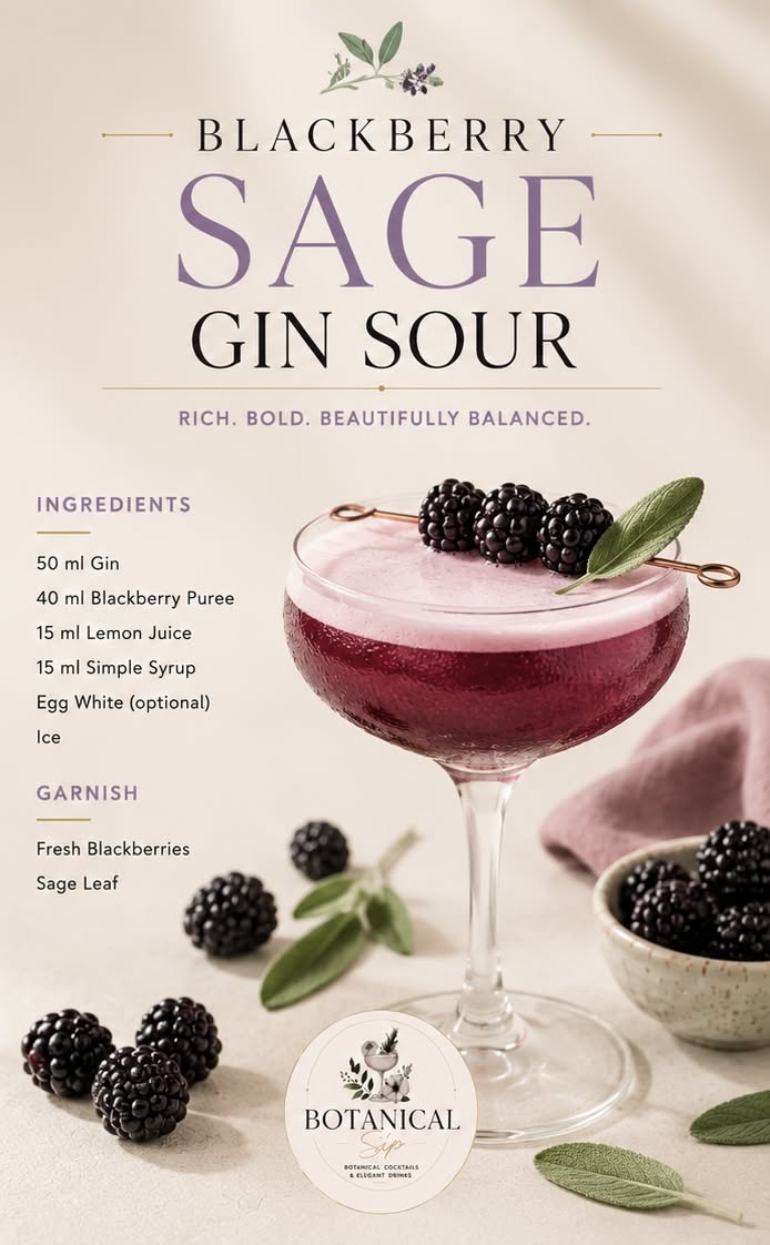Blackberry Sage Gin Sour