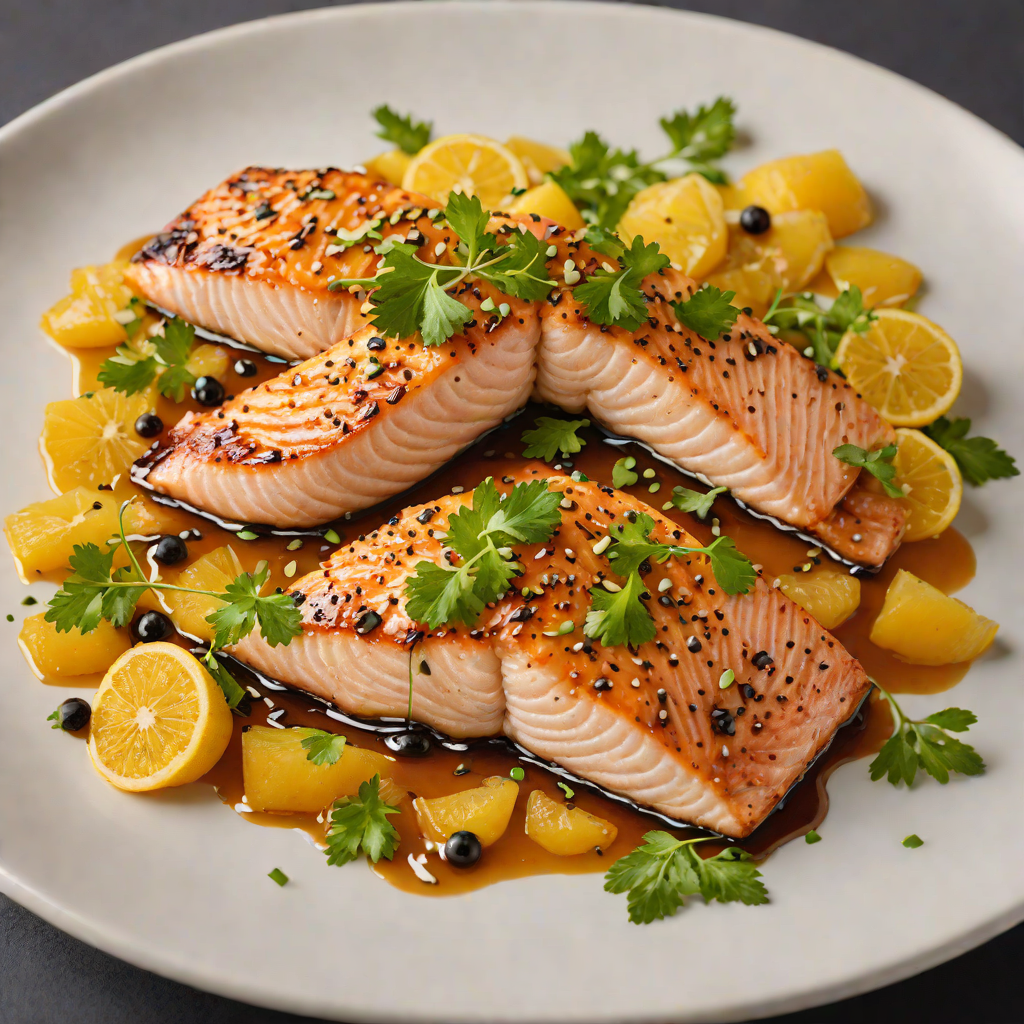Pan-Roasted Salmon with Citrus and Ginger Soy Glaze