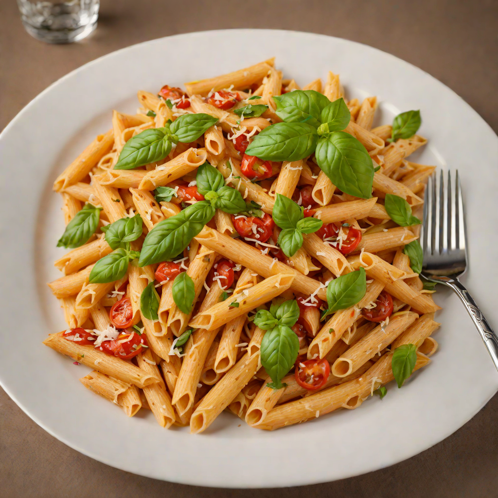 Vodka-Infused Spicy Tomato Penne with Basil