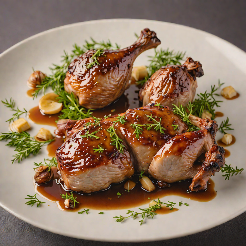 Glazed Duck Leg Confit with Garlic and Thyme