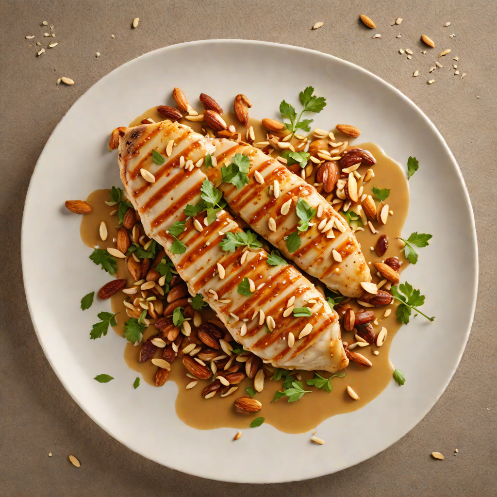 Pan-Seared Chicken with Honey-Mustard Glaze and Toasted Almonds