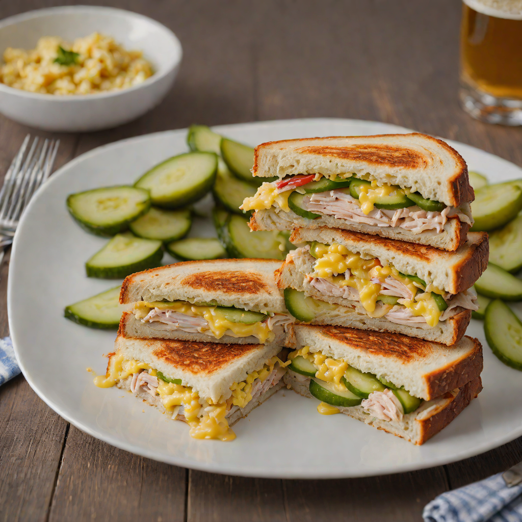 Grilled Turkey and Pimento Cheese Sandwich with Housemade Pickles