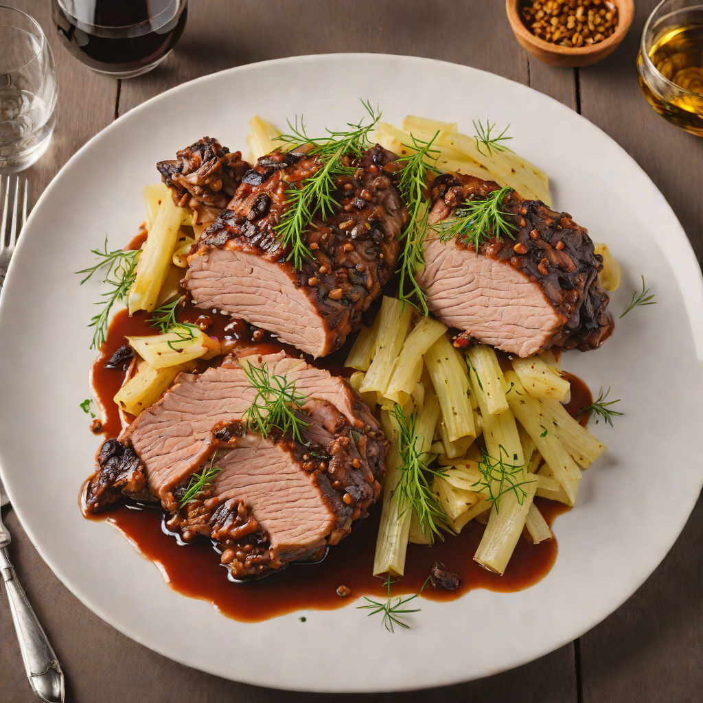 Slow-Roasted Calabrian Pork Shoulder with Fennel and Red Wine