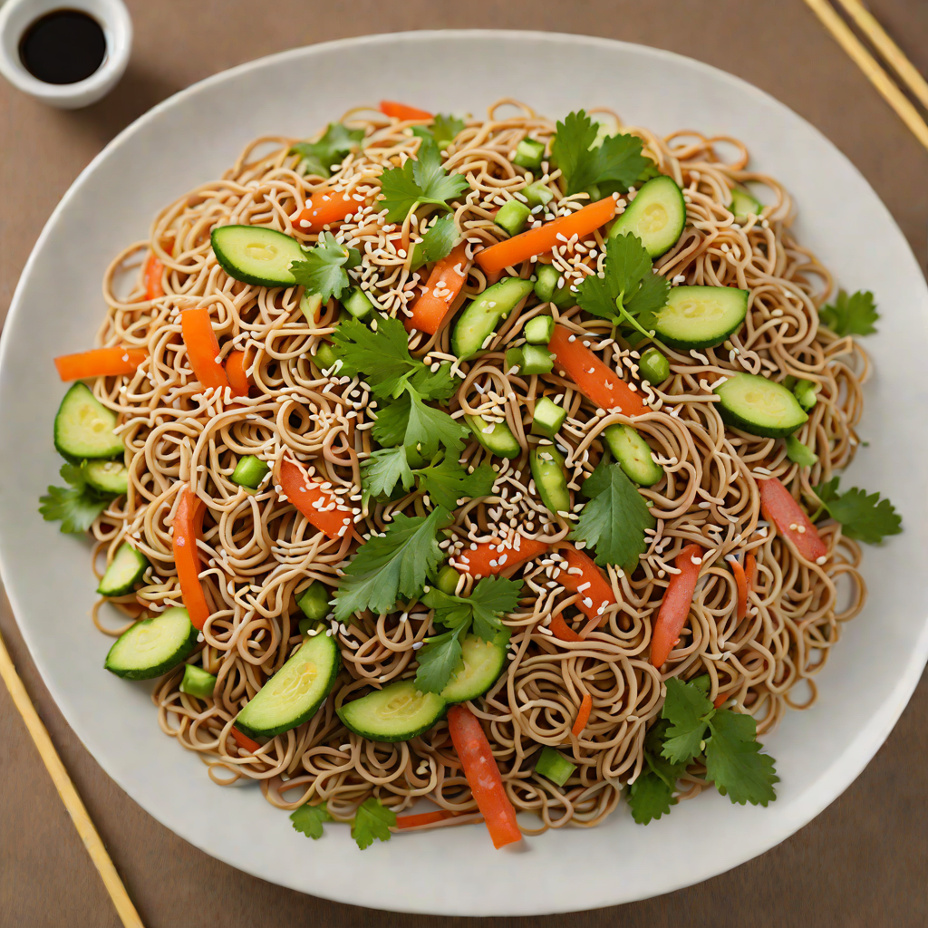 Toasted Sesame and Soy Imbibed Cold Soba Noodle Salad