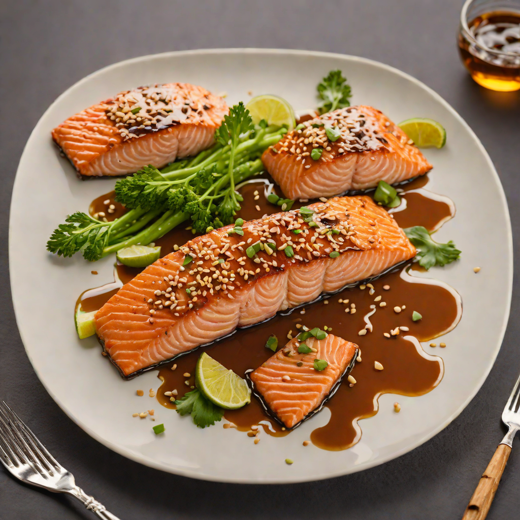 Pan-Seared Salmon with Honey-Soy Glaze and Sesame