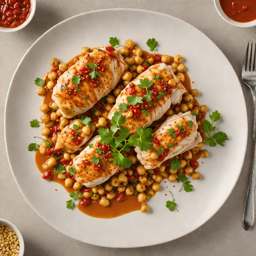 Pan-Seared Chicken with Spicy Harissa and Chickpea Sauce
