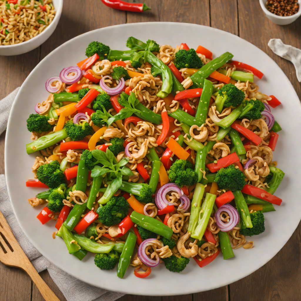 One-Pot Spicy Vegetable Stir Fry with Garlic and Ginger